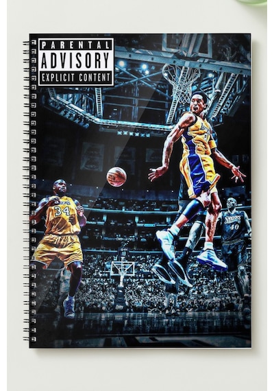 Basketball A5 Metal Spiralli Çizgisiz Sert Kapak Basketball Defter