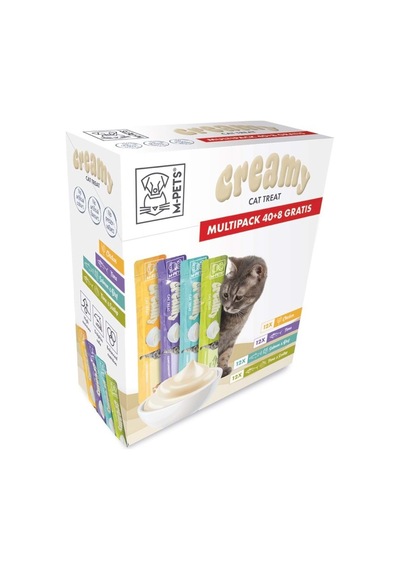 19041699-m-pets 4 Lezzet Karışık Kedi Creamy 40+8 Bedelsiz 48x15gr