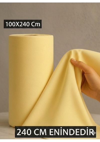 240 Cm En Metrelik Kumaş Kaliteli, Şık Ve Çok Amaçlı Kullanım Perde, Ev Tekstili, Dekorasyon Sarı