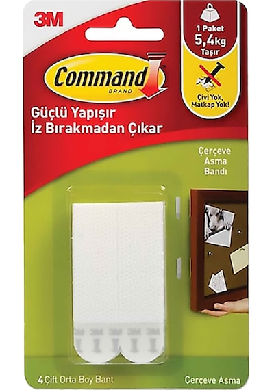 3m 17201 Command Orta Boy Cırt Bant 3 Paket