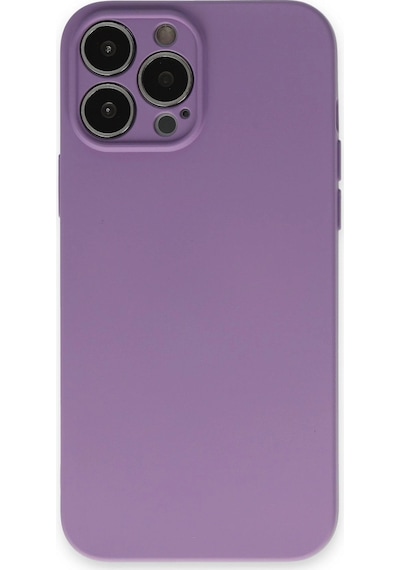 Apple  Uyumlu  iPhone 13 Pro Kılıf Nano İçi Kadife Silikon Lila,