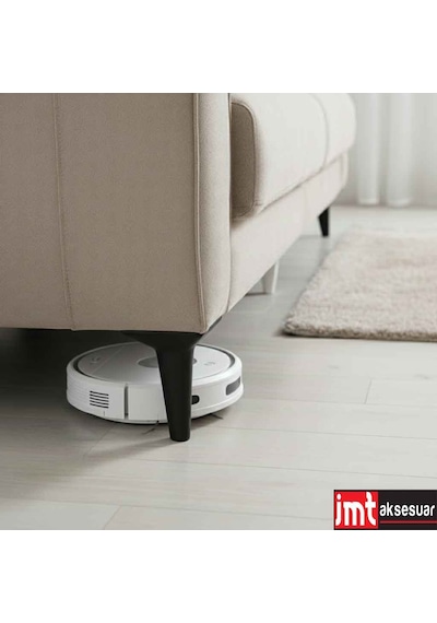 Aspen 18 Cm Siyah 8'li Set Koltuk Baza Dolap Tv Ünitesi Yatak Odası Konsol Ayağı Siyah