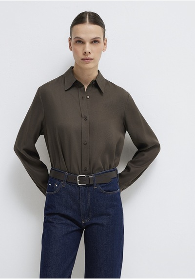 Mavi - Haki Tencel Liyosel Gömlek 1211506-71603 Yeşil