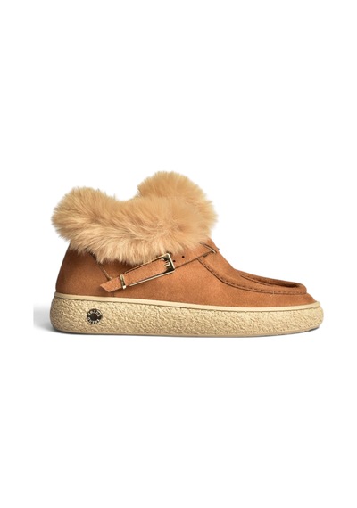 Fox Shoes Z380576302 Taba Süet Yapay Kürklü Kadın Bot