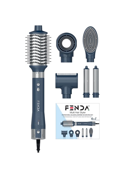 Fenda Profesyonel 6 Başlıklı Saç Şekillendirme Seti Mavi Fndsacms0002blue