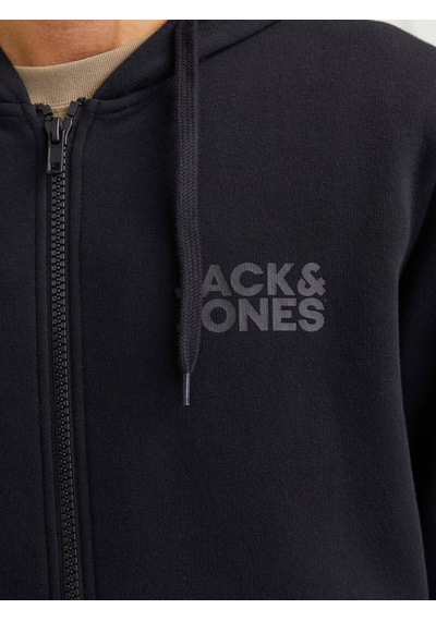 Jack & Jones Jjecorp Logo Sweat Zıp Hood Noos Siyah Erkek Sweatshirt 12265177