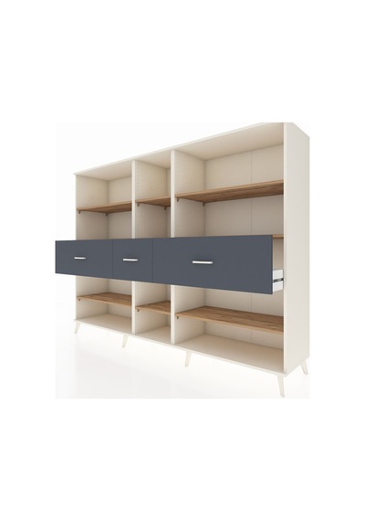 Hyperion Dolap 9 Raflı 3 Çekmeceli 220x44x163 Aytaşı-çam/antrasit Atlas Çam/antrasıt - Aytası Hyperion Dolap 9 Raflı 3 Çekmeceli 220x44x163 Aytaşı-çam/antrasit Atlas Çam/antrasıt - Aytası