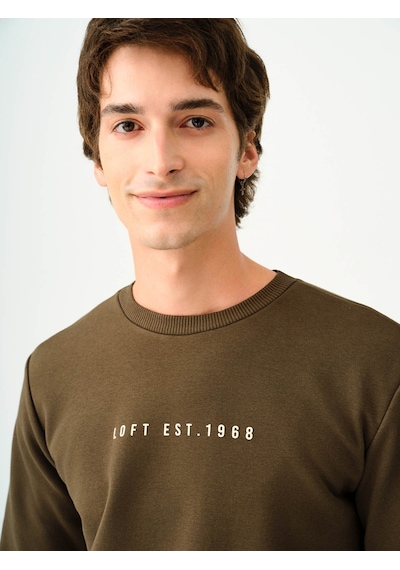 Loft Erkek Sweatshirt Koyu Haki Lf2037100 25kp69000085 P69195 Koyu Haki