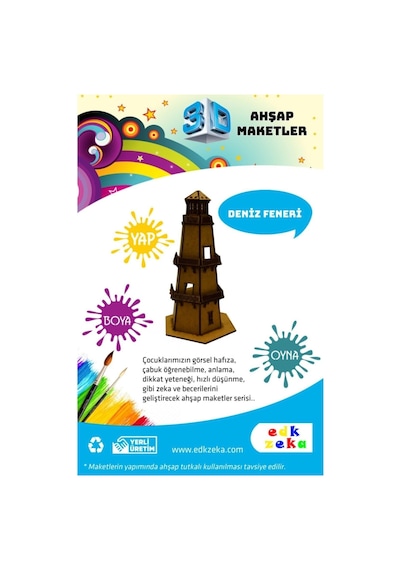 Ahşap Maket Deniz Feneri Boya Ve Fırça