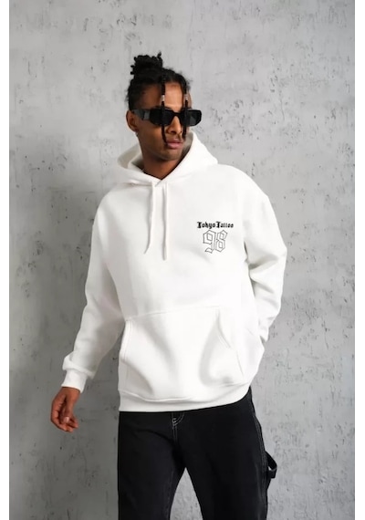 Vexor Erkek 98 Baskılı Kapşonlu Sweat - Beyaz