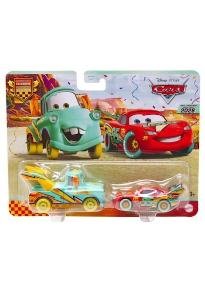 Disney Pixar Cars 25.yıl Özel Seri Race To Celebrate Metal Mater & Lighting Mcqueen Çok Renkli
