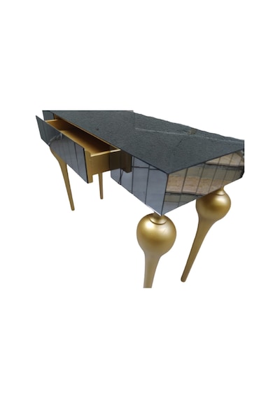 Dresuar Tombul Ayak Model Kayın Torna Mdf Tabla Parlak Gold Boya (377599327) Altın