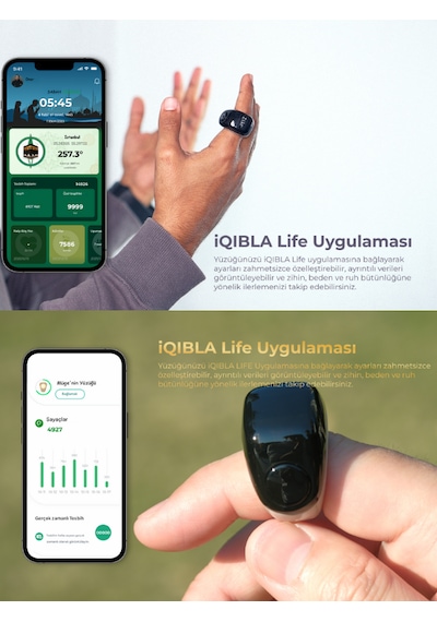 Iqibla Smart Ring J01 Jood Akıllı Zikir Yüzüğü Siyah