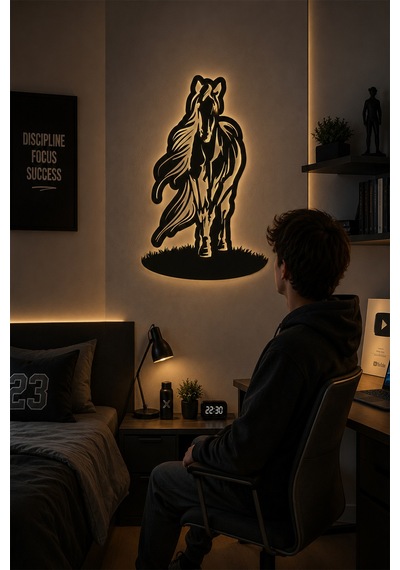 Lucenda Led Işıklı Tablo Koşan At Duvar Dekoru Led Aydınlatmalı Modern Dekoratif Duvar Süsü Siyah - 904808065 Siyah Lucenda Led Işıklı Tablo Koşan At Duvar Dekoru Led Aydınlatmalı Modern Dekoratif Duvar Süsü Siyah - 904808065 Siyah