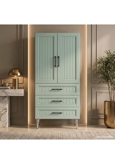 Charleston Çok Amaçlı Dolap 60 Cm 2 Kapak 3 Çekmece Soft Mint Yeşili - Çok Amaçlı Çekmeceli Dolap Yeşil Charleston Çok Amaçlı Dolap 60 Cm 2 Kapak 3 Çekmece Soft Mint Yeşili - Çok Amaçlı Çekmeceli Dolap Yeşil
