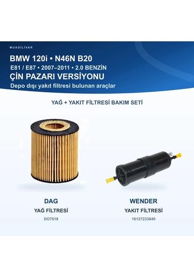 Bmw 1 E81 / Bmw 1 E87 Yağ+yakıt Filtre Bakım Seti