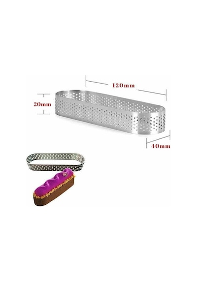 Oval Delikli Tart Kalıbı 12x4 Cm Paslanmaz Çelik Tart Halkası Profesyonel Tart, Mini Cheesecake Ve Fransız Pasta Kalıbı Diğer