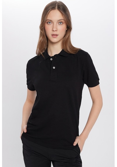 Tudors Erkek Slim Fit Dar Kesim Pamuklu Yumuşak Dokulu Serin Tutan Kumaş Düz Pike Polo Yaka Tişört-30765 Siyah