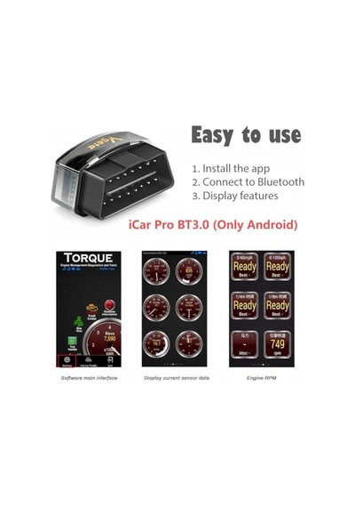 Vgate İcar Pro Bluetooth 3.0 Obd2 Kod Okuyucu Obdıı Tarayıcı Tarama Aracı Araba Arıza Kontrolü Motor Işığı Tork