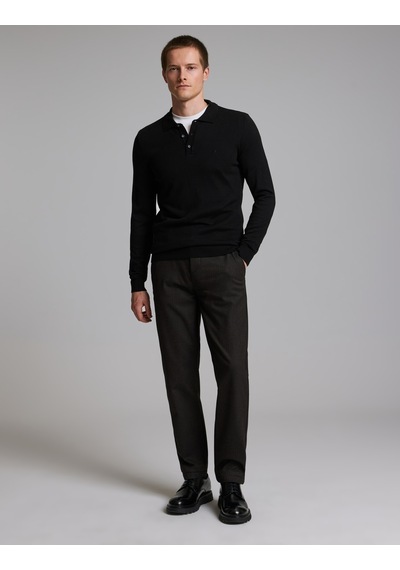Pierre Cardin Siyah Slim Fit Düğmeli Polo Yaka Basic Triko Kazak 50333894-vr046 Pierre Cardin Siyah Slim Fit Düğmeli Polo Yaka Basic Triko Kazak 50333894-vr046