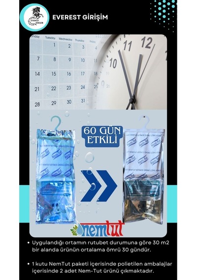 Nem Alıcı Rutubet Emici Koku Giderici Korozyon Önleyici 2 Kutu Içerisinde 4 Paket