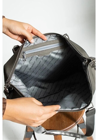 Just Polo Kadın Spor Model Ayarlanabilir Askılı Büyük Boy Şık El & Omuz Çantası Shoulder Bag Gri 05633580