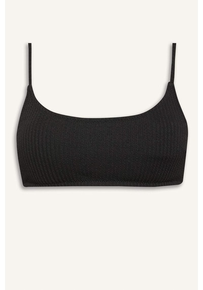 Defacto - Regular Fit Bürümcük Siyah Bikini Üstü B7207AX24SM Siyah