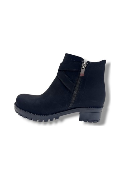 Efsun 2160-26 Yağlı Deri Trend Fashion Fermuarlı Kadın Bot Siyah