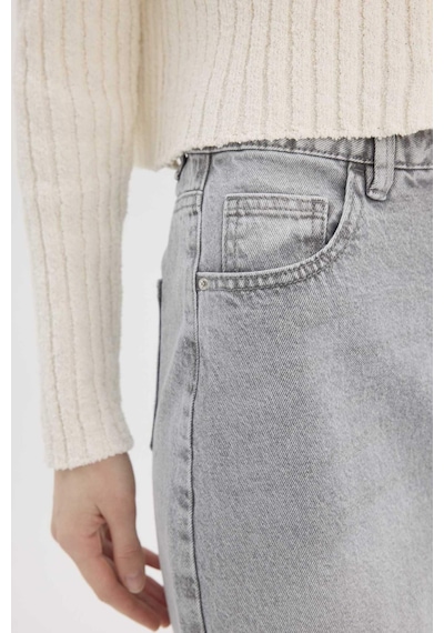 Defacto Long Fit Midi Jean Etek E1302ax25spnm55 Gri