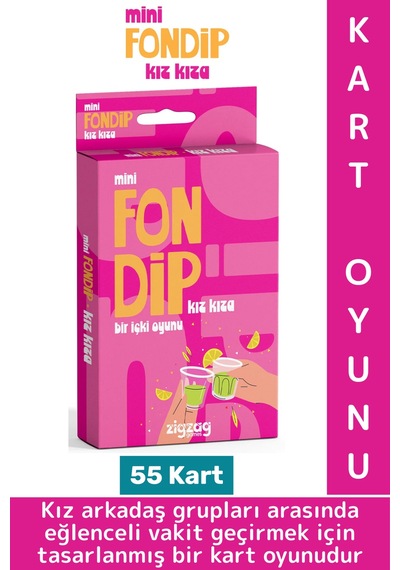 Fondip Minikız Kıza - Sevgili Grup Arkadaş Ortamı İçki Kart Oyunu 55 Kart