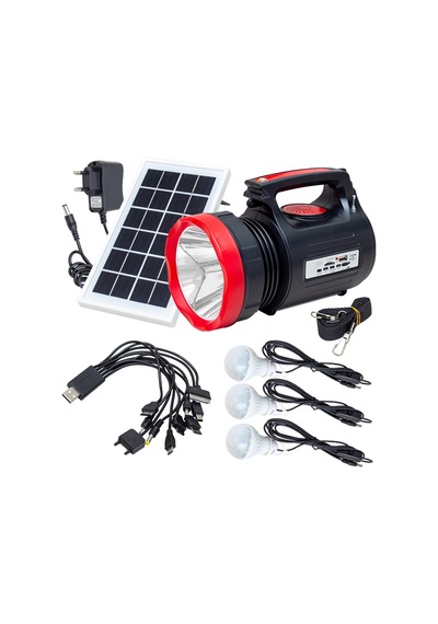 POWERMASTER YAJIA YJ-1908TSYK 10 WATT 22 SMD LEDLİ SOLAR PANELLİ 3 AMPULLÜ USB-MP3-RADYO DESTEKLİ SOLAR IŞILDAK FENER