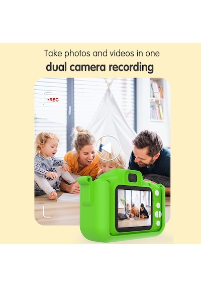 1080p Çocuk Dijital Kamera Sevimli Dijital Video Kamera Çocuklar İçin Çift Lensli 2.0 İnç