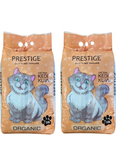 Prestige Doğal Kokusuz İnce Taneli Topaklaşan Bentonit Kedi Kumu 2 x 10 L