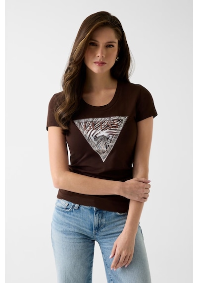 Guess Jersey Slim Fit Kadın T-shirt W6gı19k3042 Kahve Guess Jersey Slim Fit Kadın T-shirt W6gı19k3042 Kahve