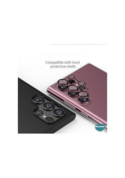 Microsonic Samsung Uyumlu Galaxy S26 Ultra Tekli Kamera Lens Koruma Camı Siyah
