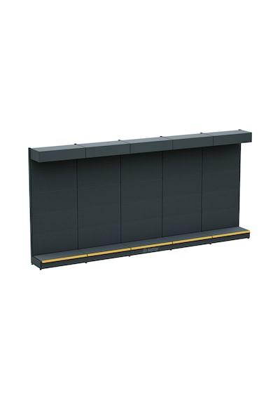 Şapkalı Ve Bazalı Delikli Hırdavat Rafı Antrasit, 5 Ünite W450 H220 D30/40 Cm Sarı