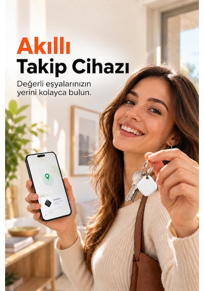 Kensa Airtag Apple iOS Uyumlu & Android Uyumlu Akıllı Takip Cihazı Sesli Bulma Özellikli Beyaz