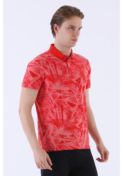 Maraton Sportswear Regular Erkek Polo Yaka Kısa Kol Beach Kırmızı T-Shirt 20604-Kırmızı
