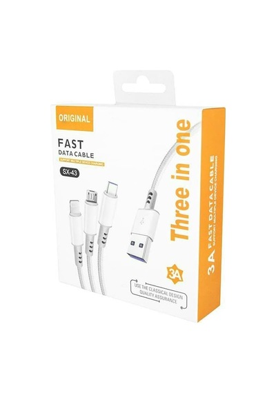 3ü1 Arada Usb Kablo. Şarj Kablosu, Çoklu Sarj Kablosu 3 Uçlu Type-c Uyumlu