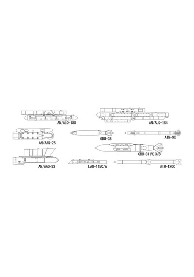Hasegawa X48-17 36117 1/48 Ölçek, Savaş Uçağı Silahları-e, Plastik Model Kiti-51794