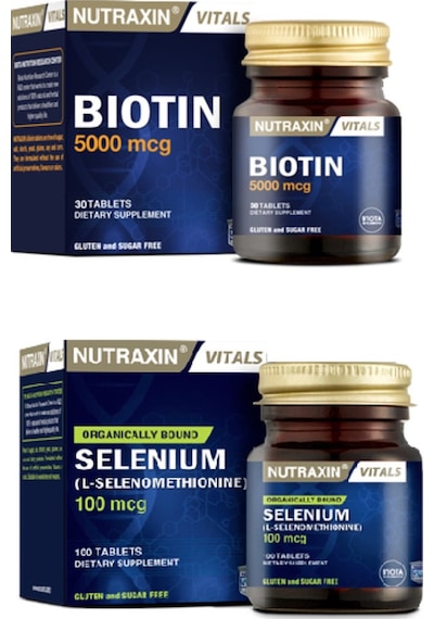 Nutraxin Biotin İçeren Takviye Edici Gıda 30 Tablet-selenium 100 Mcg 100 Tablet