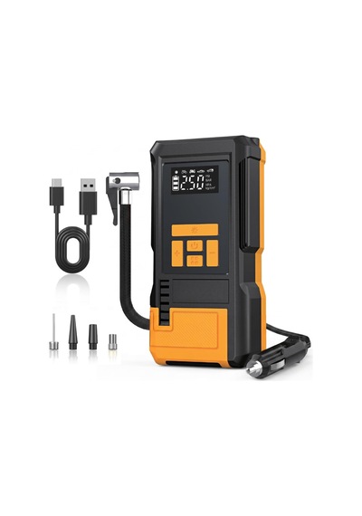 6000mah Taşınabilir Hava Pompası - 150 Psı Dijital Kompresör, 12v Çakmaklık Ve Şarjlı Kablosuz Lastik Şişirme Pompası Araç, Motosiklet, Bisiklet
