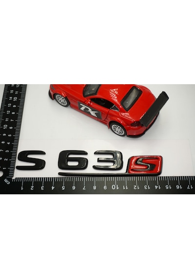 S 63 S Bagaj Parlak Siyah ABS 3M 3D Yazı Logo