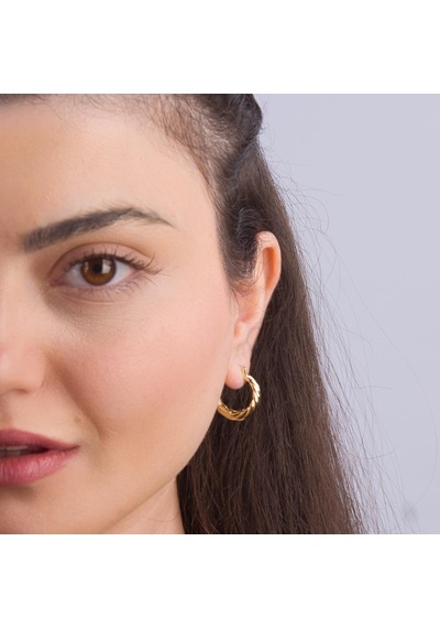 14 Ayar İtalyan Halka Altın Küpe 3,6 Gr-6080