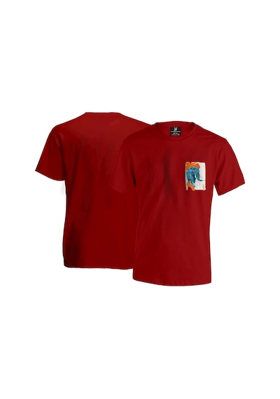 Elephant Tasarım T-shirt - Kirmizi Kırmızı