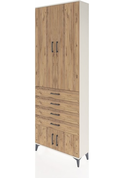 Arges Dolap 4 Raflı 4 Çekmeceli 4 Kapaklı 88x30x243 Aytaşı-çam Aytaşı