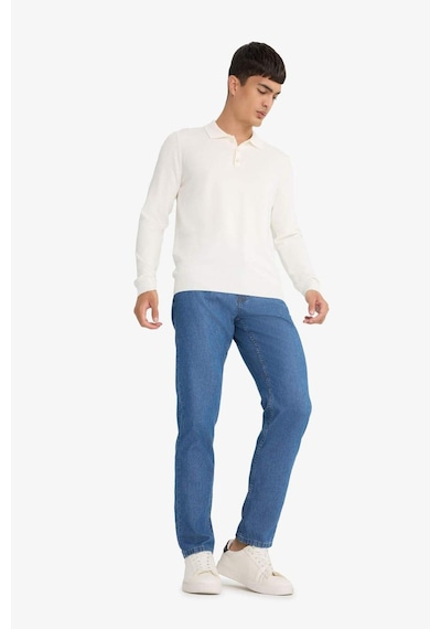 Defacto %100 Pamuk Tapered Fit Geniş Paça Jean Pantolon F8016ax25aunm34 Mavi