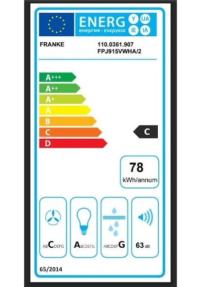 Franke FPJ 915 V WH A Glass Vertical Duvar Tipi 90 CM Davlumbaz