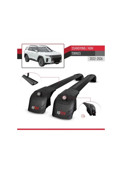 Accessorypart Ssangyong Torres 2022 Ve Sonrası İle Uyumlu Ace-2 Ara Atkı Tavan Barı Siyah 2 Adet