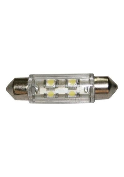 Ampül 12V, Led, T11, Sv8.5-8, Cool White - 2X4 Leds 360°,11X39Mm Beyaz